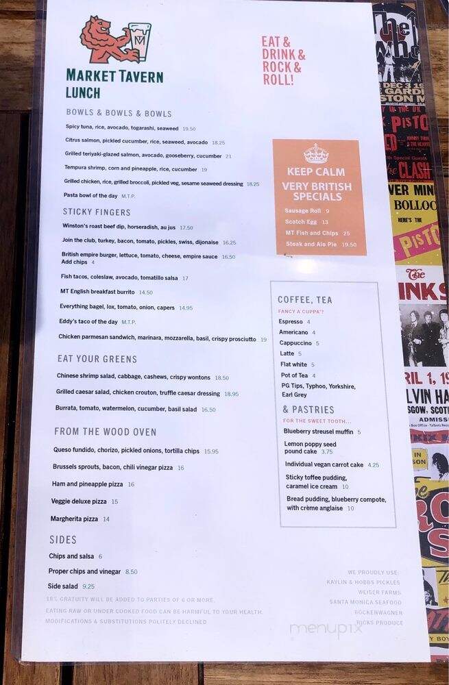 Market Tavern - Los Angeles, CA menu_pic