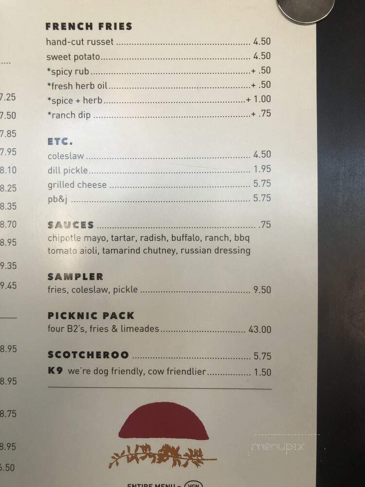Beaut Burger - Phoenix, AZ menu_pic