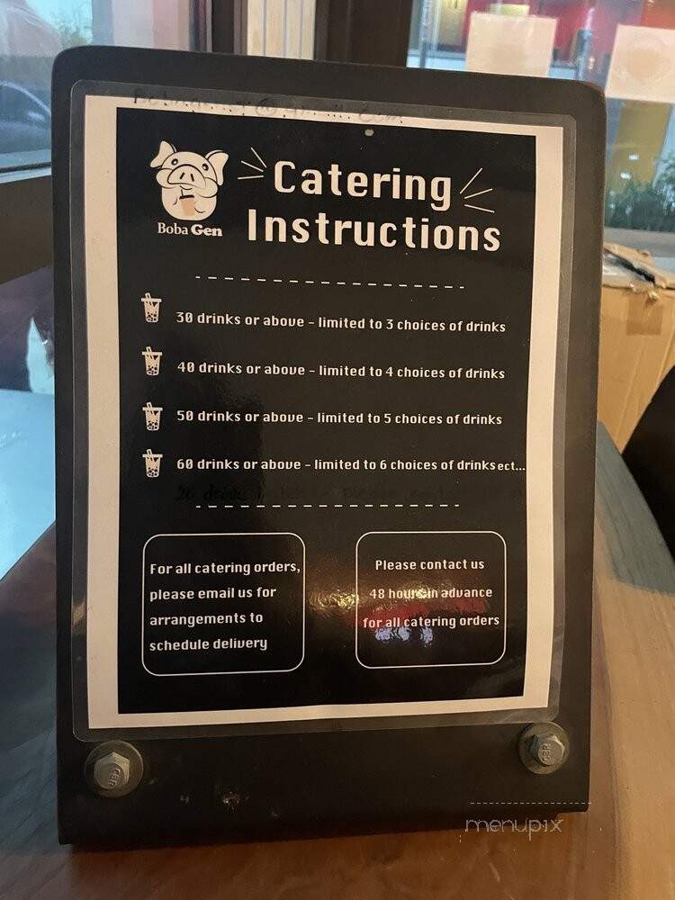 Boba Gen - San Francisco, CA menu_pic