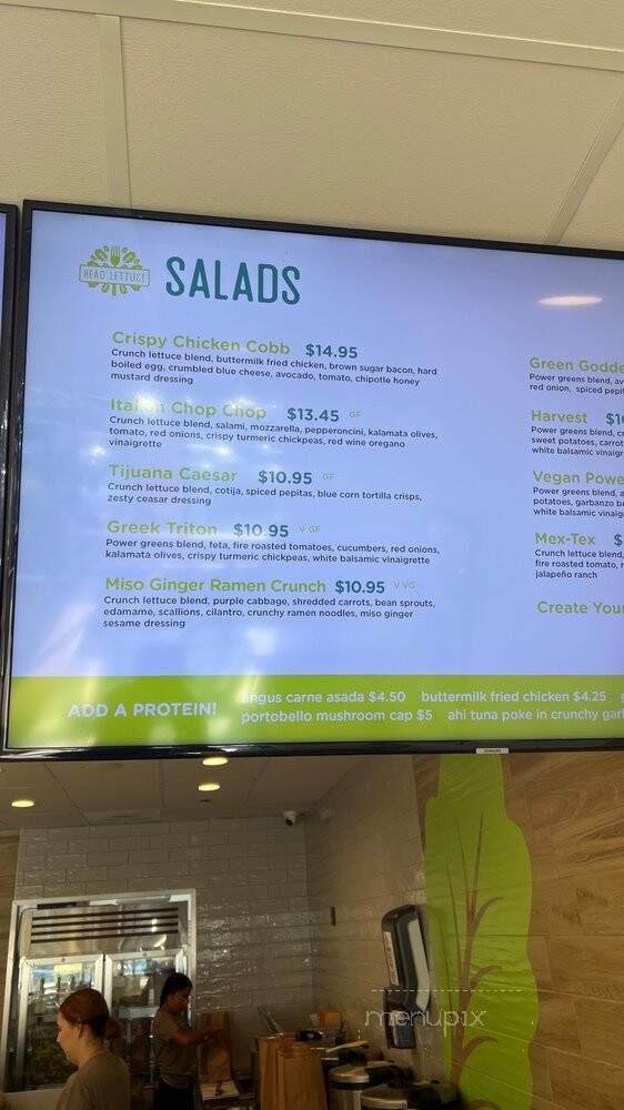 Head Lettuce - La Jolla, CA menu_pic