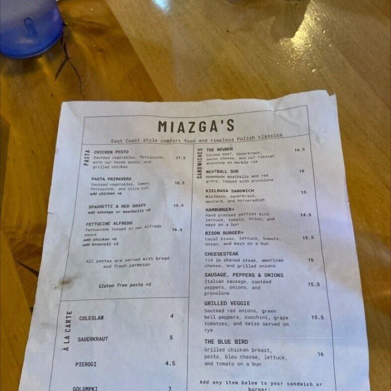 Miazga's - Jackson, WY menu_pic