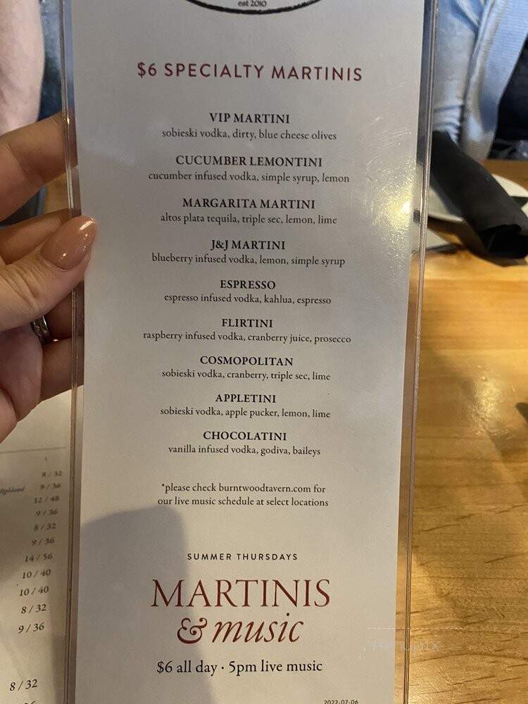 Burntwood Tavern - Orlando, FL menu_pic
