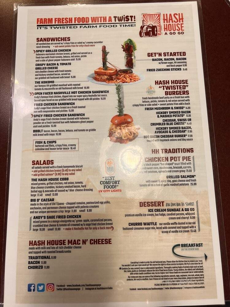 Hash House A Go Go - Las Vegas, NV menu_pic