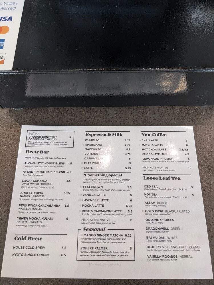 Portola Coffee Roasters - Long Beach, CA menu_pic