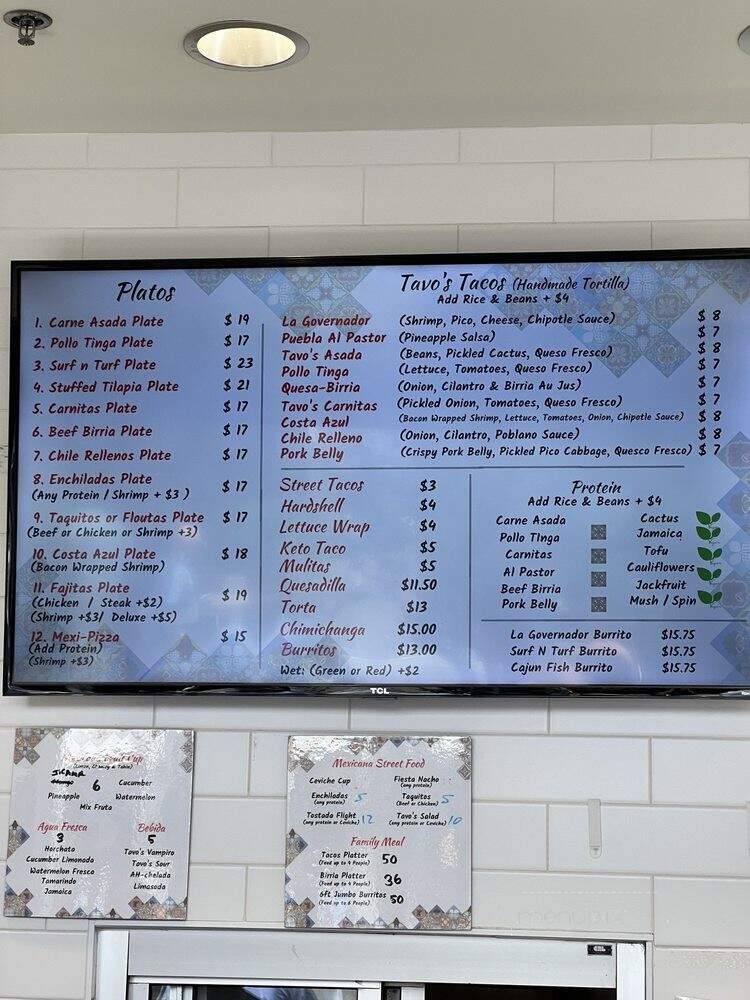 Tavo's Cocina - Irvine, CA menu_pic