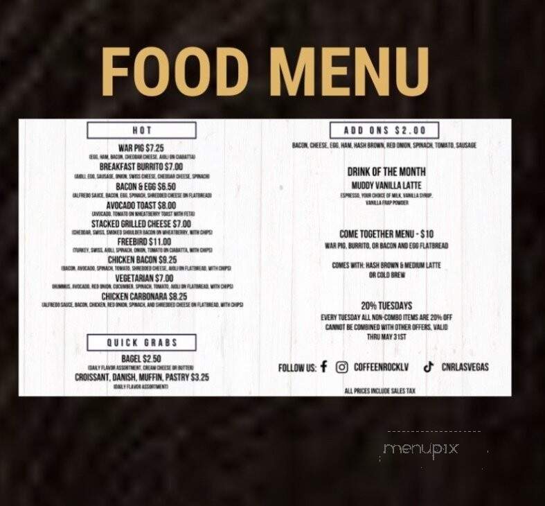 Classic Rock Coffee Co. - Las Vegas, NV menu_pic