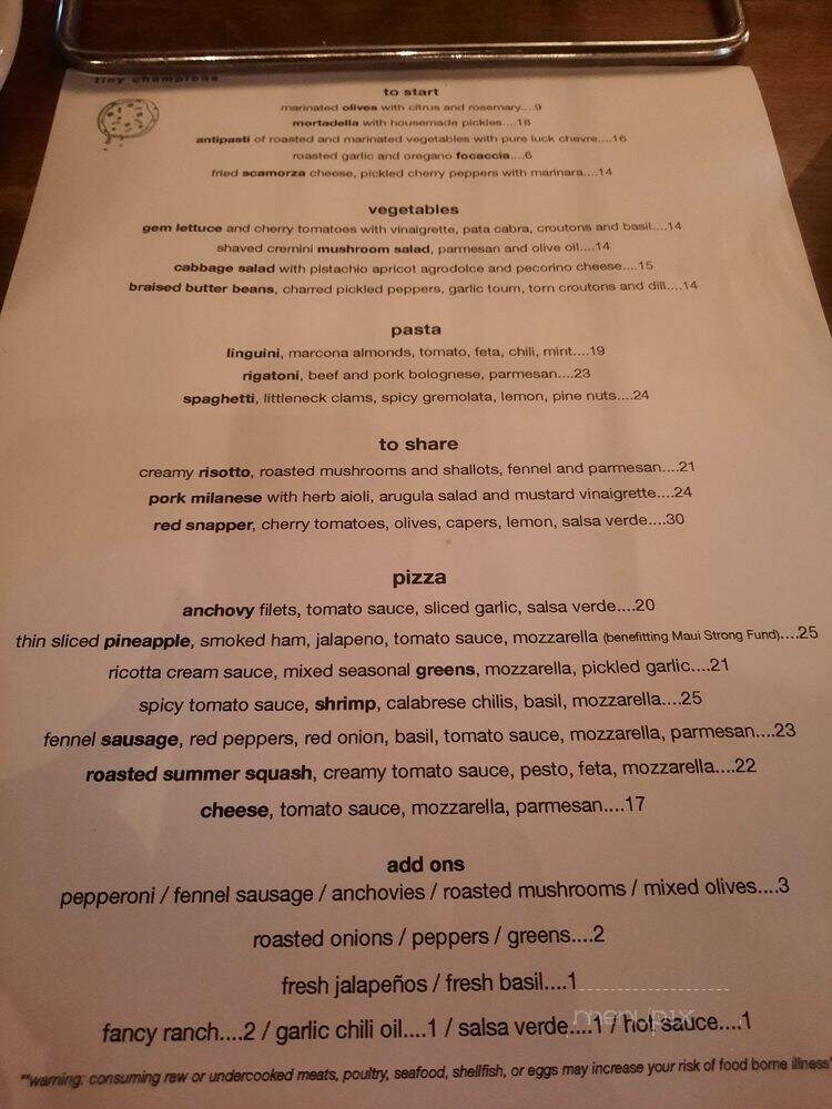 Tiny Champions - Houston, TX menu_pic