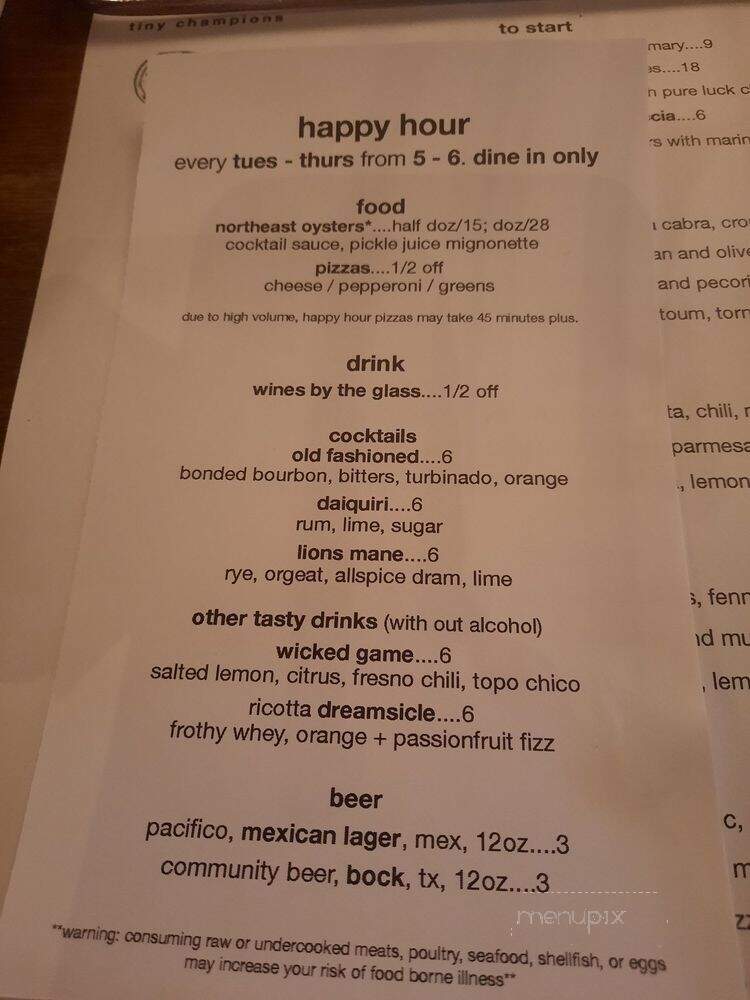 Tiny Champions - Houston, TX menu_pic