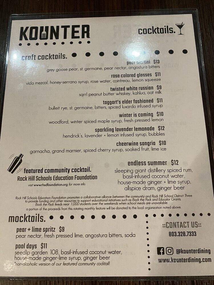 Kounter - Rock Hill, SC menu_pic