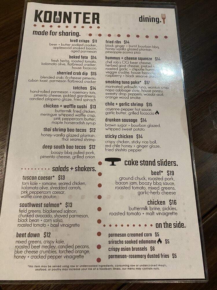 Kounter - Rock Hill, SC menu_pic