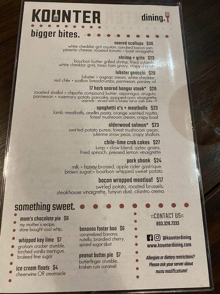 Kounter - Rock Hill, SC menu_pic
