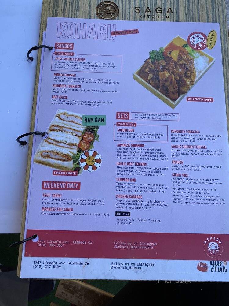 SAGA Kitchen - Alameda, CA menu_pic
