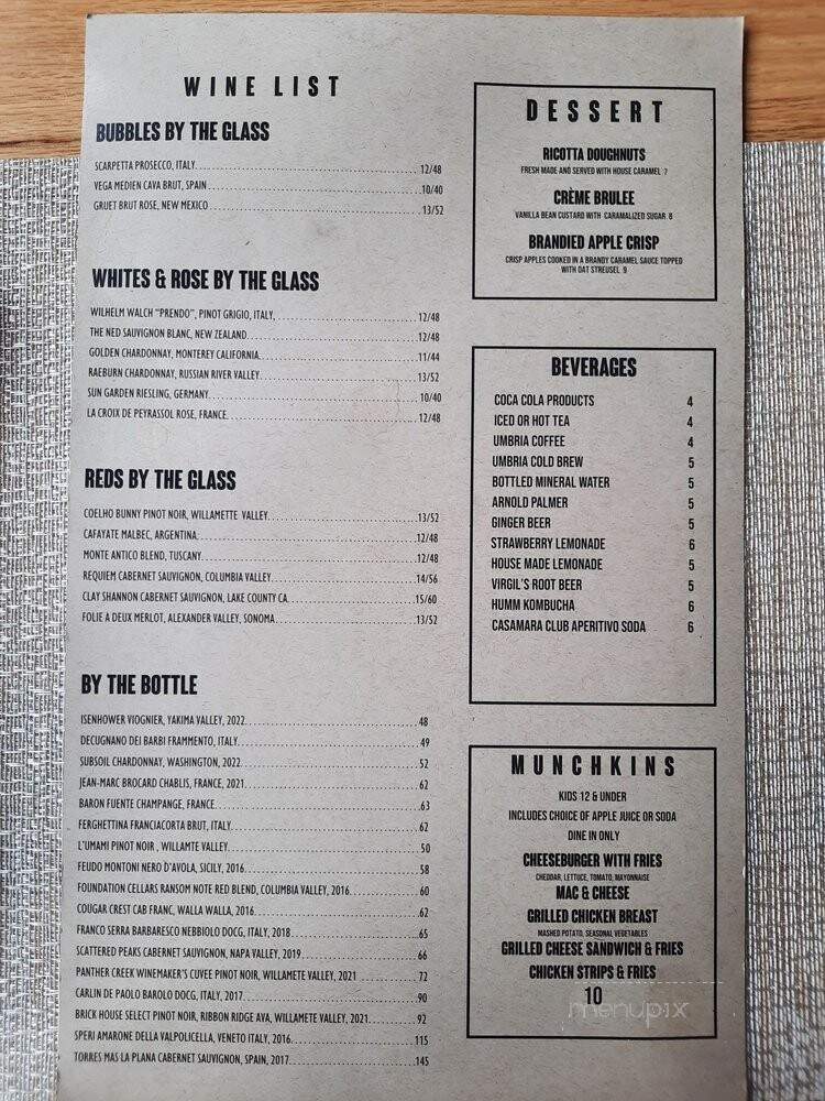 Amaro's Table - Vancouver, WA menu_pic