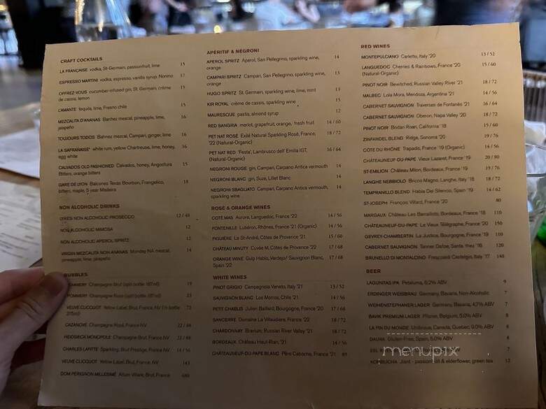 Zinque - Los Angeles, CA menu_pic