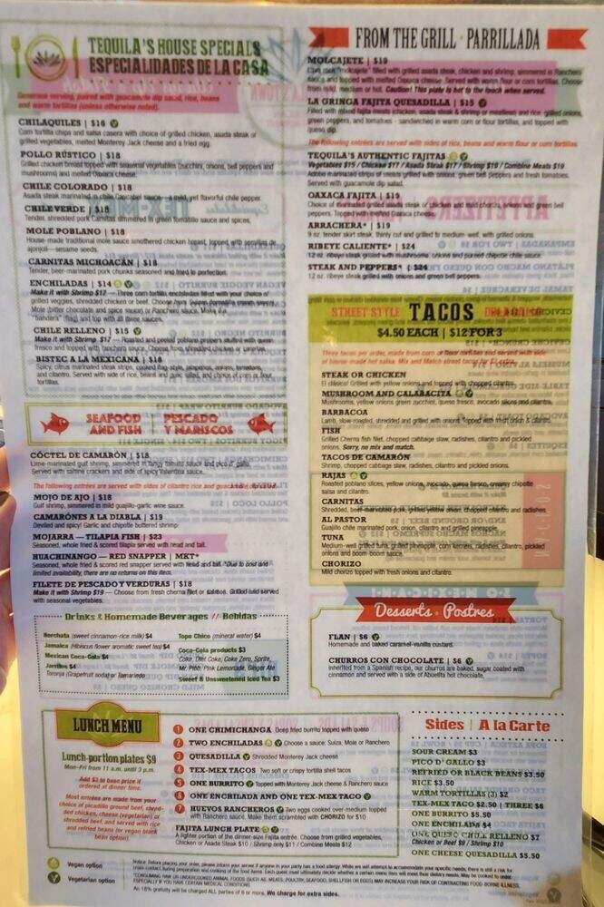 Tequila's Town - Jacksonville, FL menu_pic