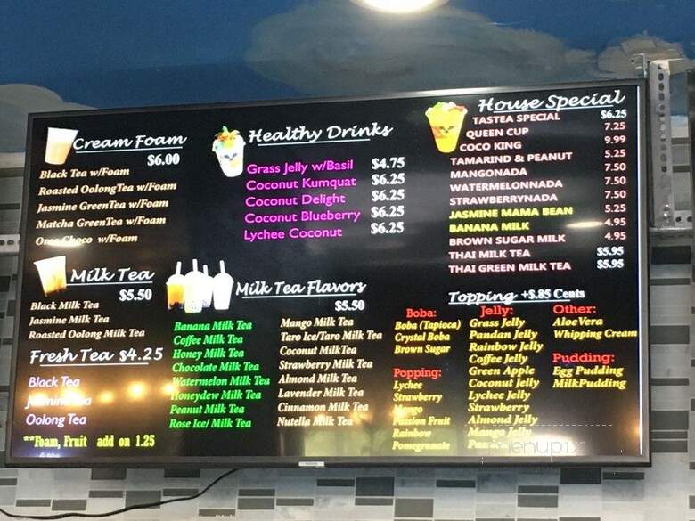 Tastea Boba - Phoenix, AZ menu_pic