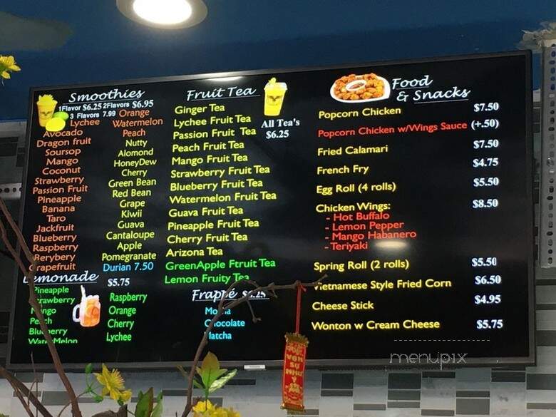Tastea Boba - Phoenix, AZ menu_pic