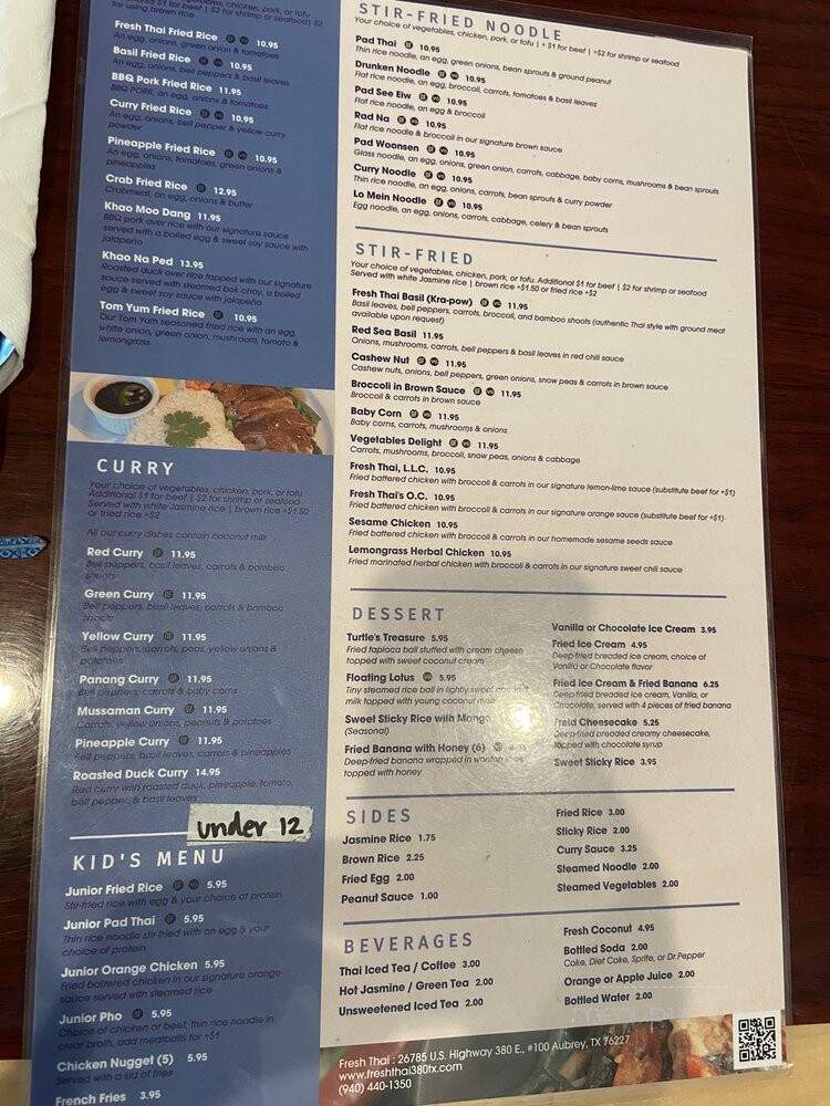 Fresh Thai - Aubrey, TX menu_pic