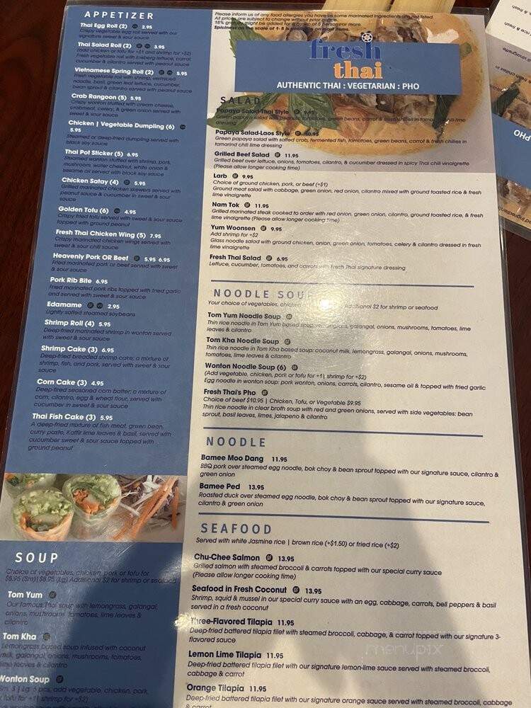Fresh Thai - Aubrey, TX menu_pic