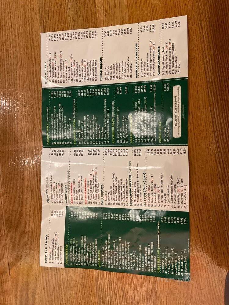 Sankalp Restaurant - Plano, TX menu_pic