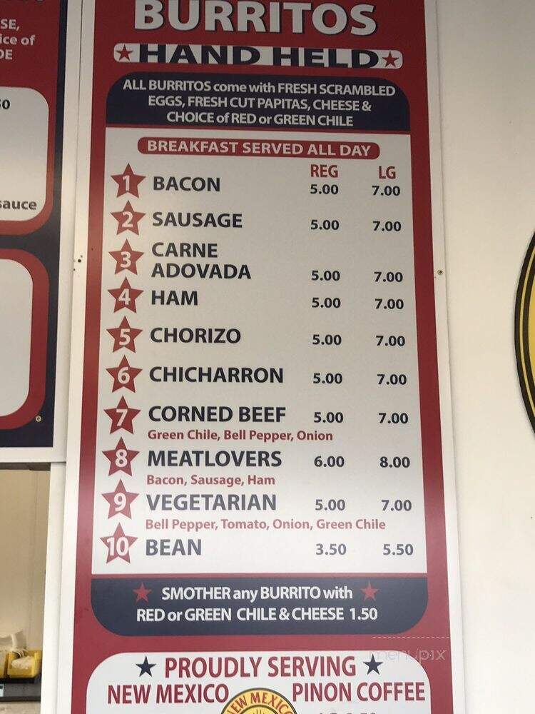 Stripes Burrito Co - Albuquerque, NM menu_pic