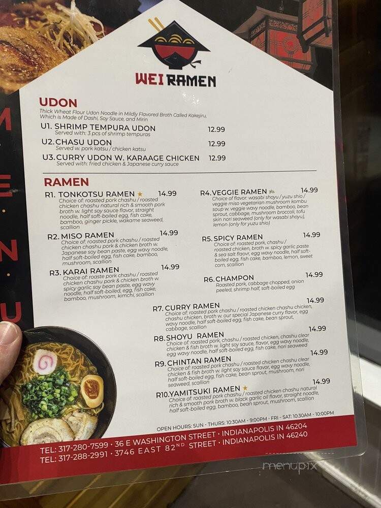 Wei Ramen - Indianapolis, IN menu_pic