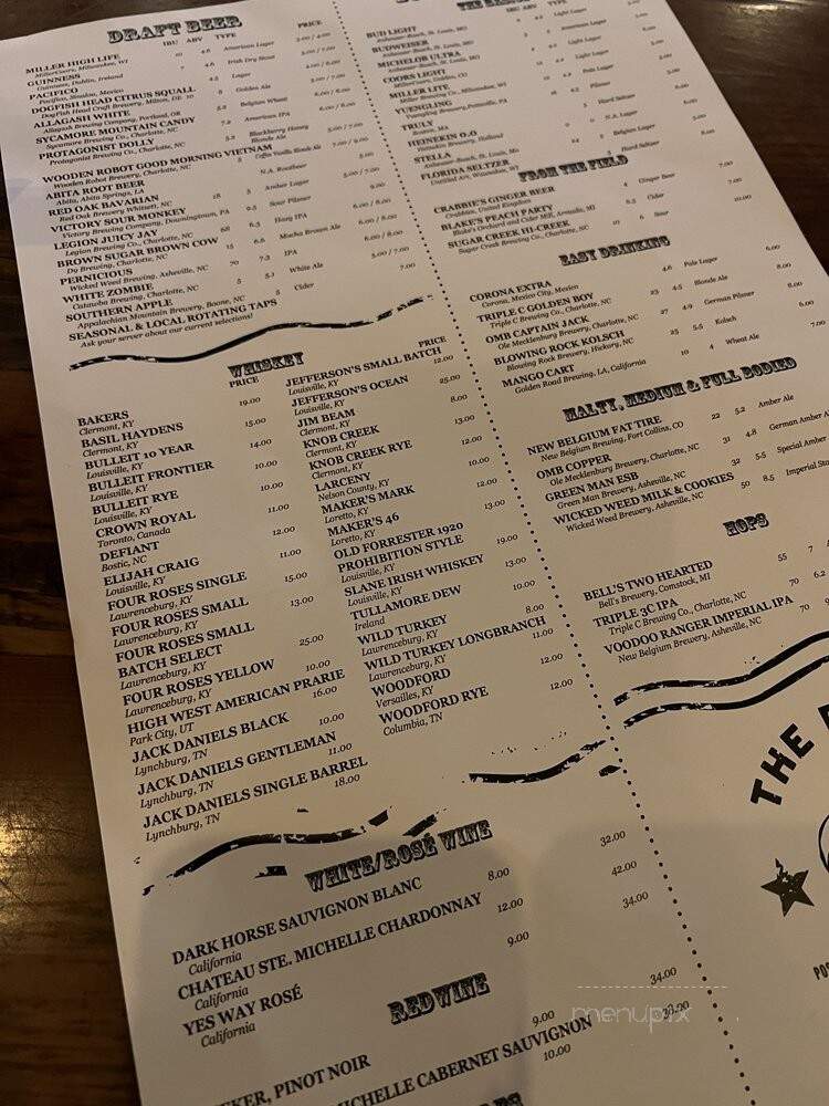 The Eagle Food & Beer Hall - Charlotte, NC menu_pic