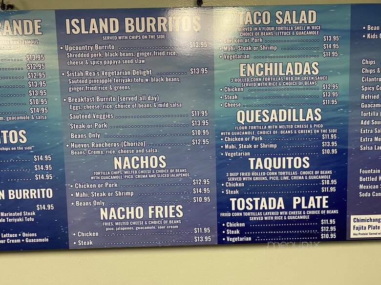 Jawz Mexican Grill - Kihei, HI menu_pic