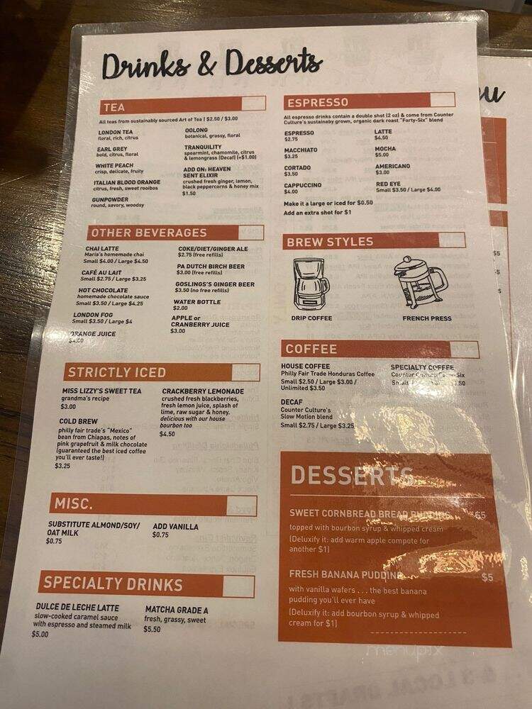 Flannel - Philadelphia, PA menu_pic