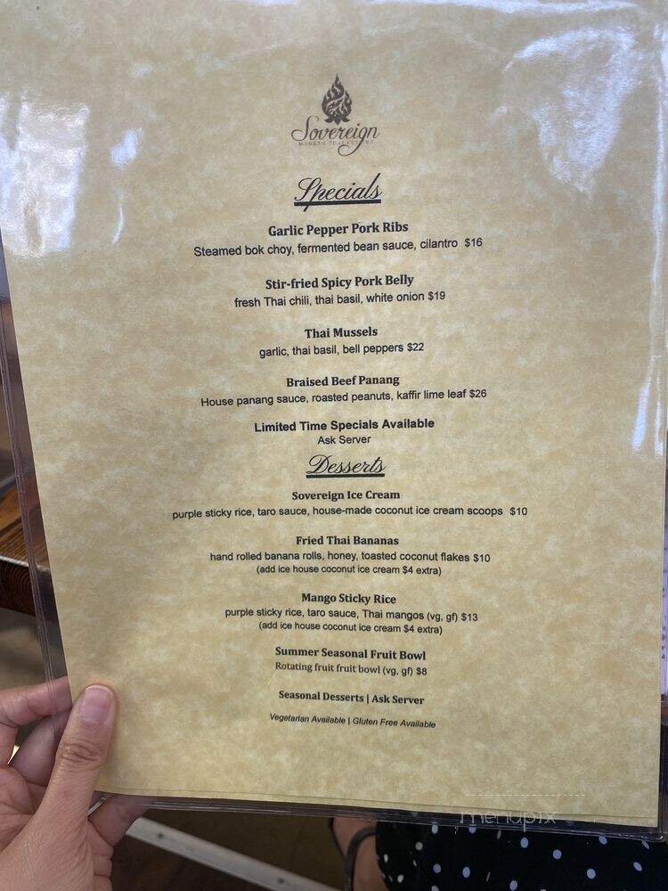 Sovereign Modern Thai Cuisine - San Diego, CA