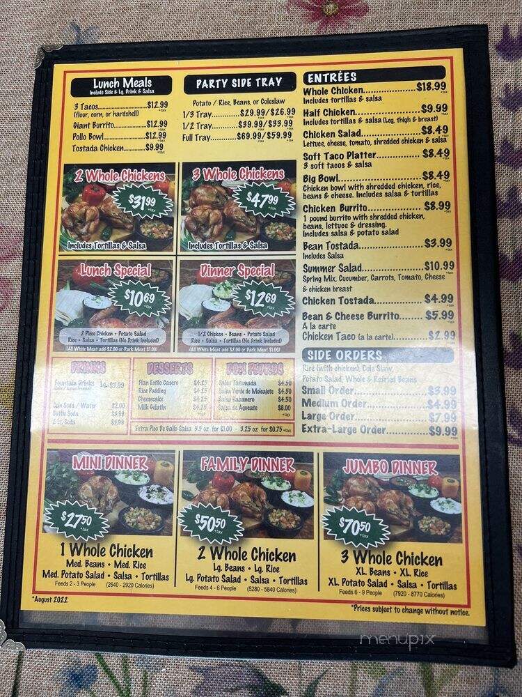 Juan's Rotisserie Chicken - Whittier, CA menu_pic