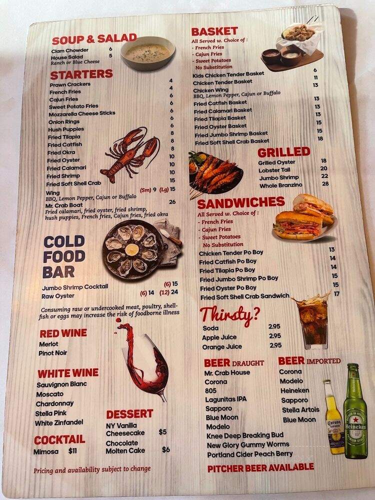 Mr. Crab - Sacramento, CA menu_pic