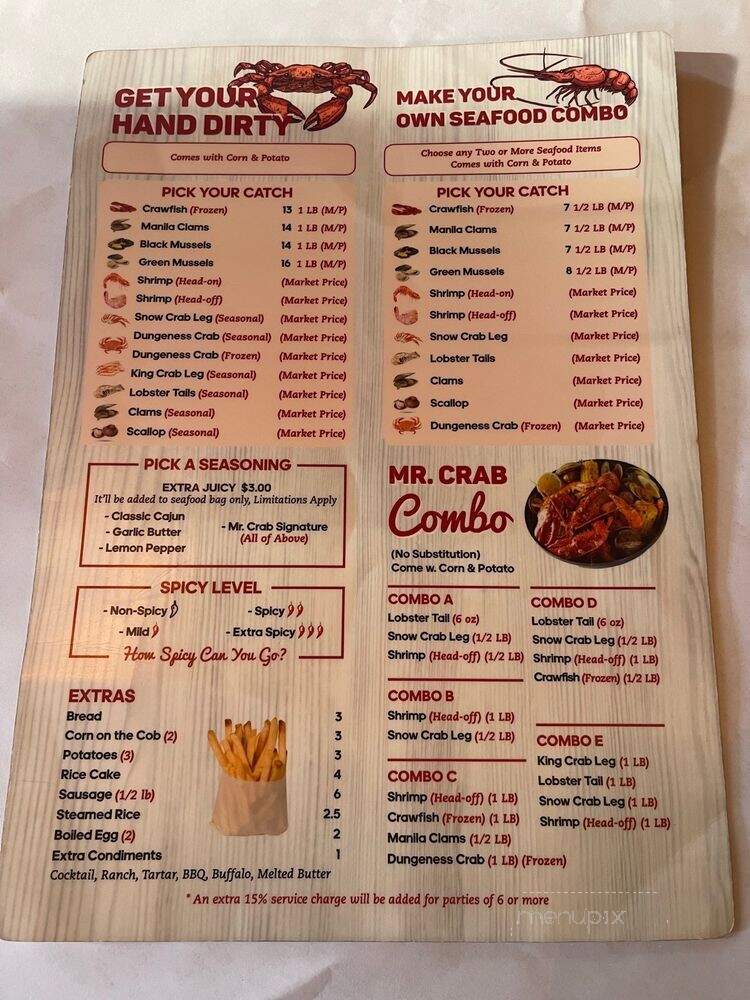 Mr. Crab - Sacramento, CA menu_pic