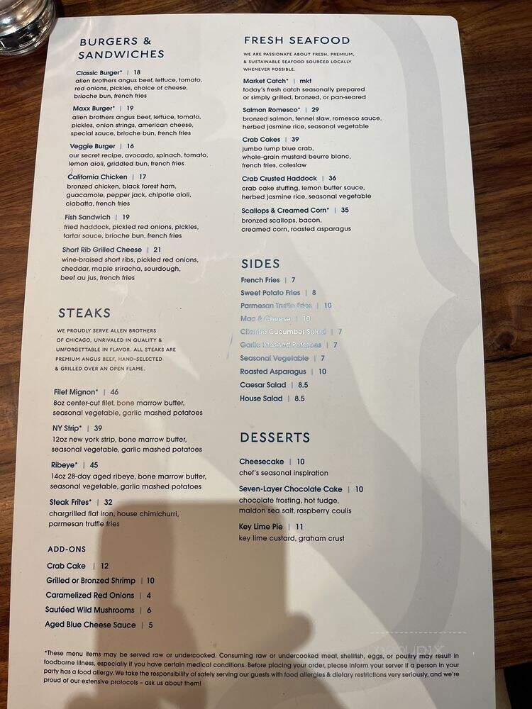 Burtons Grill and Bar - Framingham, MA menu_pic