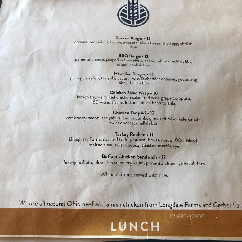 HighGrain Brewing - Cincinnati, OH menu_pic