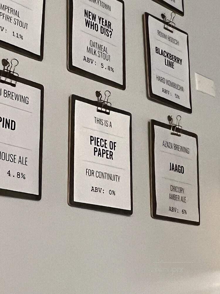 Pilot Project Brewing - Chicago, IL menu_pic