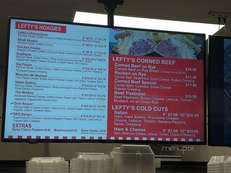 Lefty's Cheesesteaks - Riverside, CA menu_pic