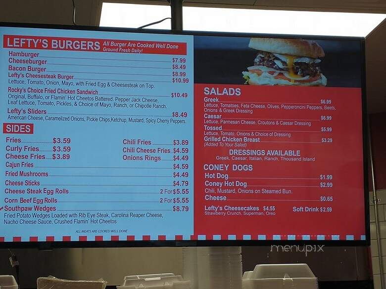 Lefty's Cheesesteaks - Riverside, CA menu_pic