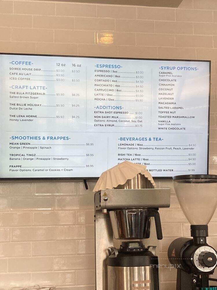 Soiree Coffee Bar - Dallas, TX menu_pic
