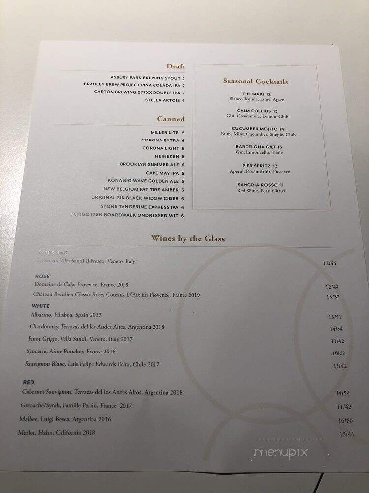 100 Ocean - Long Branch, NJ menu_pic