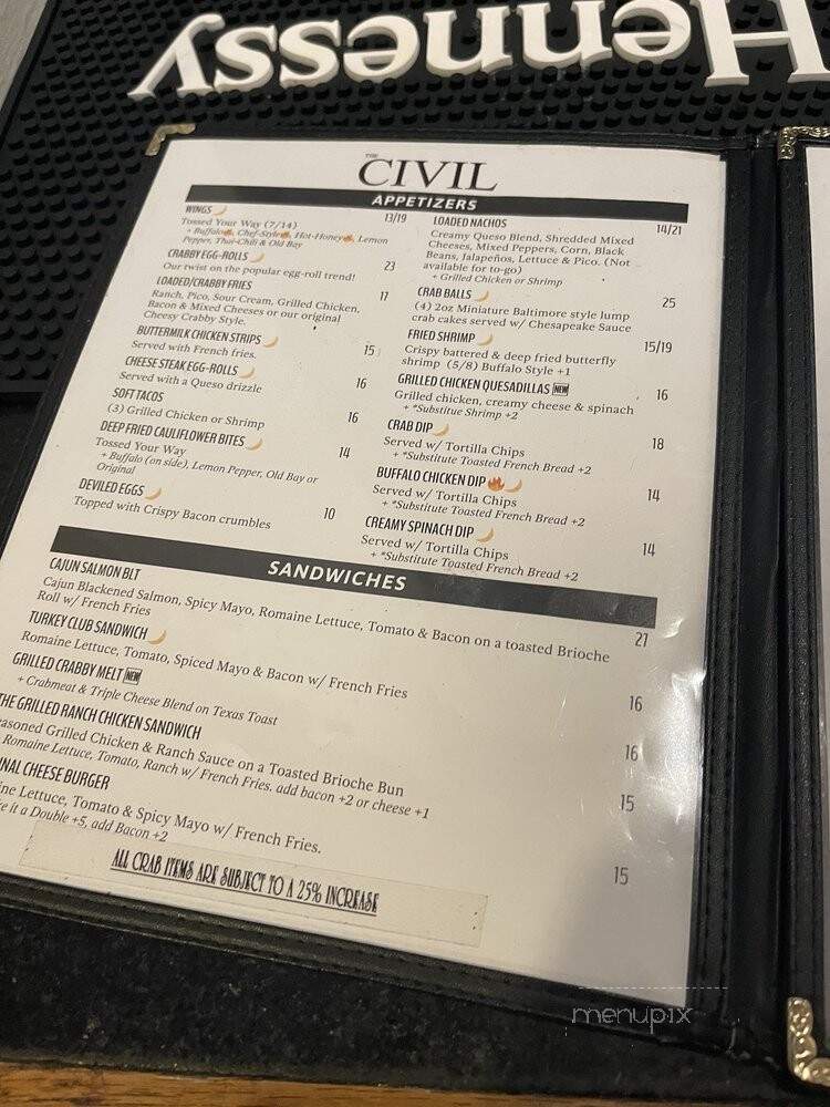 The Civil - Baltimore, MD menu_pic