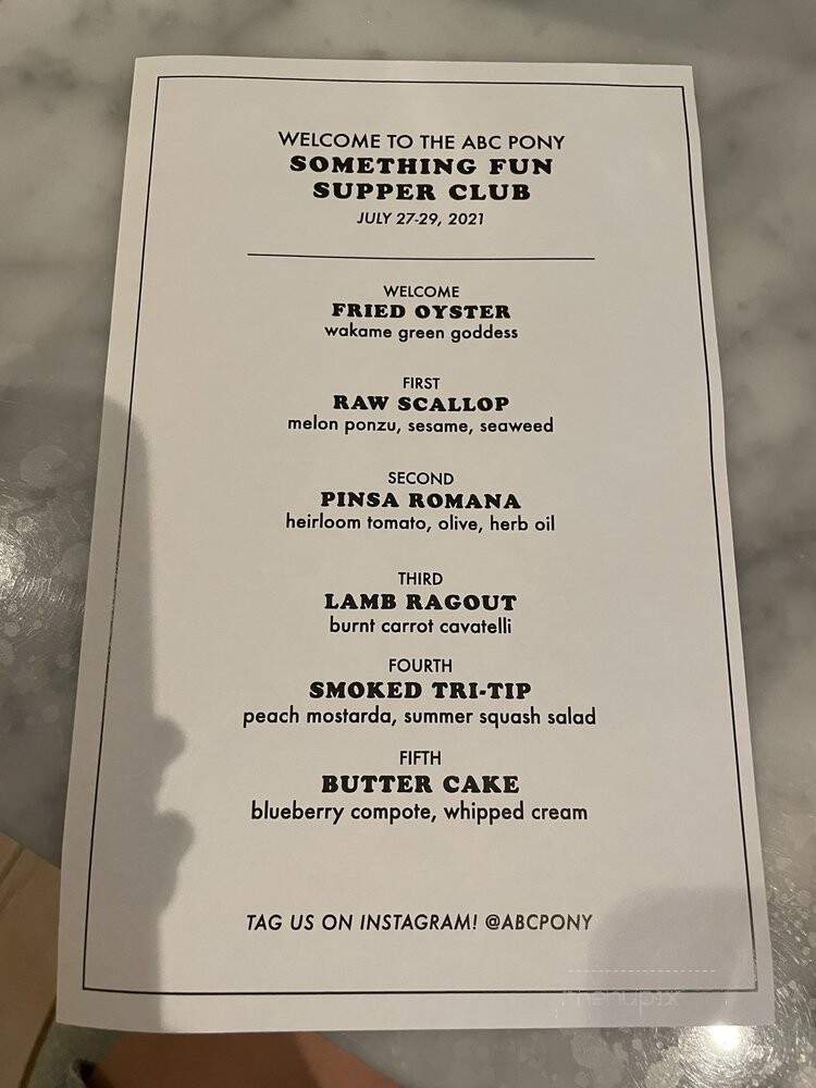 ABC Pony - Washington, DC menu_pic