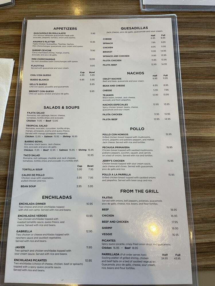 Anamia's Tex Mex - McKinney, TX menu_pic