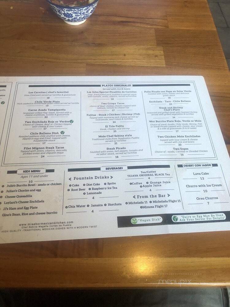 Mi Sabor Mexican Kitchen - Glendora, CA menu_pic