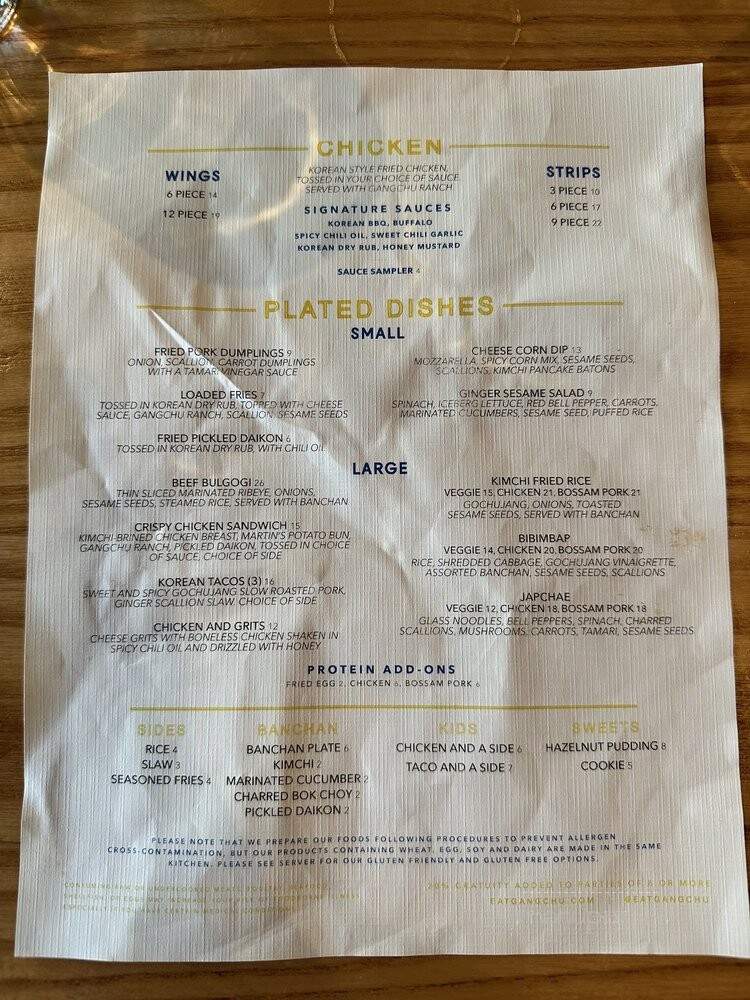 Gangchu - Tampa, FL menu_pic