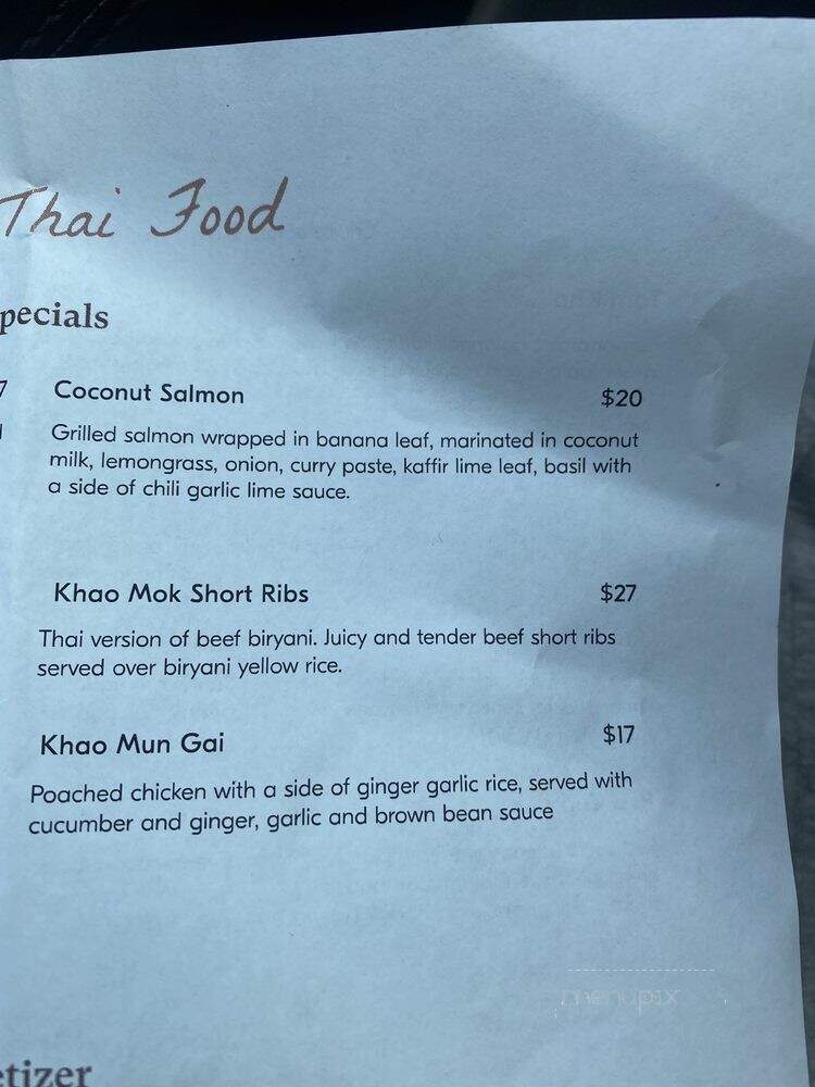 Wawa Thai Food - Oakland, CA menu_pic