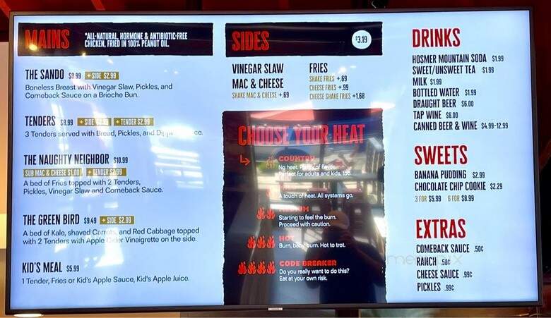 Birdcode Hot Chicken - West Hartford, CT menu_pic