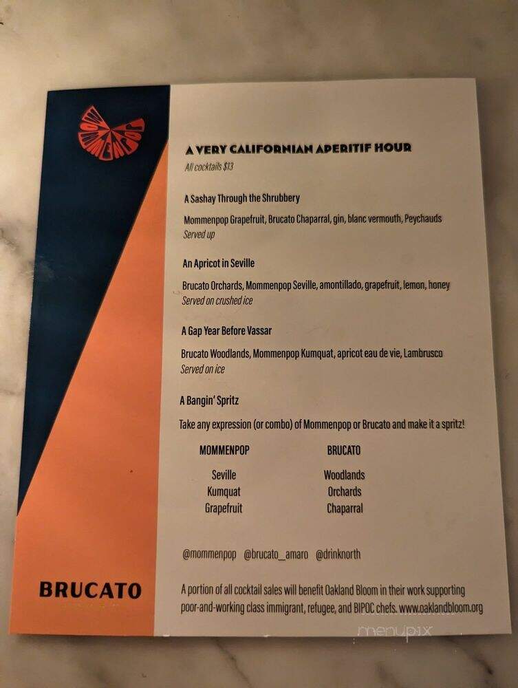 North Light - Oakland, CA menu_pic