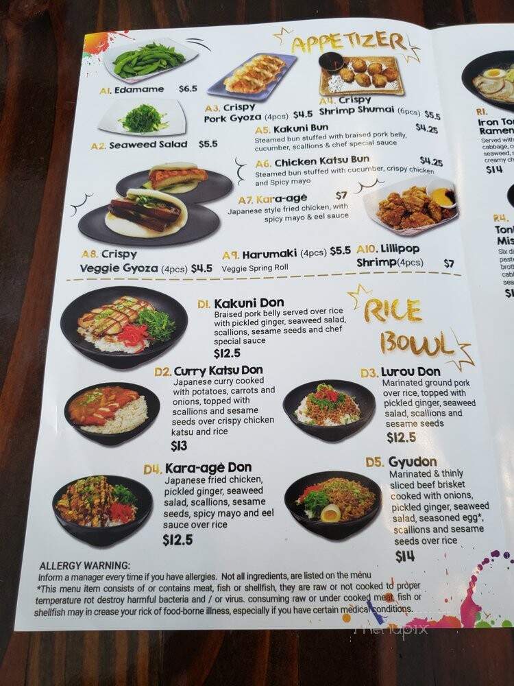Iron Ramen - Stony Brook, NY menu_pic