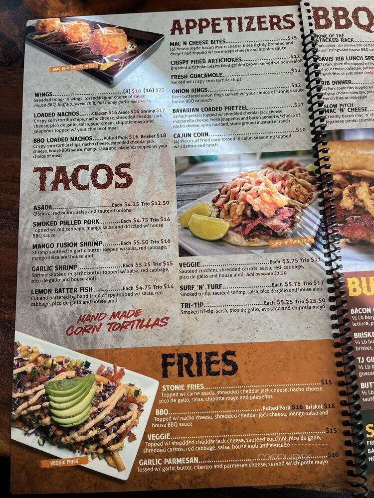 Stonies Taphouse & Bistro - Salinas, CA menu_pic